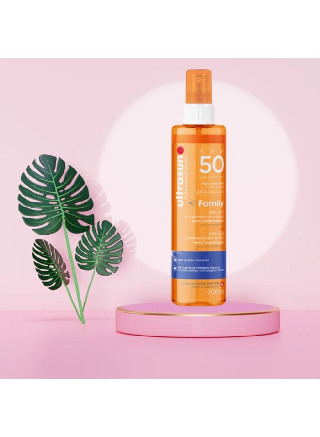 ألتراسن بخاخ ألتراسان العائلي للبشرة المبللة بعامل حماية من أشعة الشمس SPF50، 200 مل - Image 2