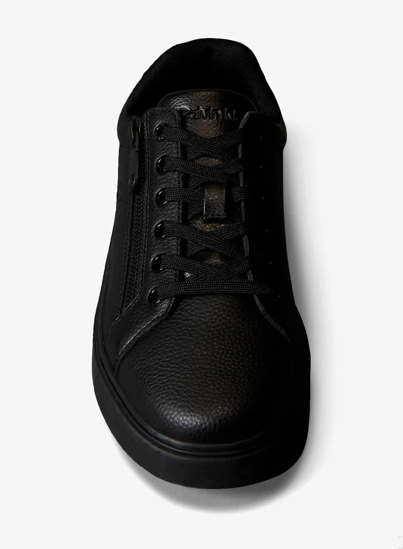 Calvin Klein Jeans Triple Black Classic Leather Trainers for Men | Best Price UAE