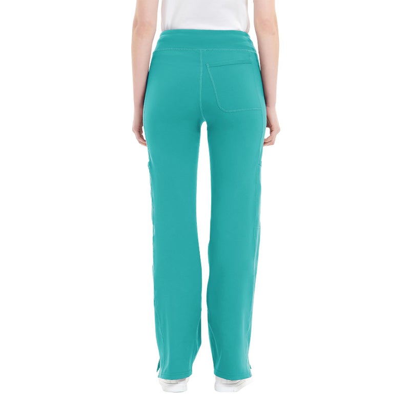 QBK Yoga Scrub Pants Women Mid Rise Yoga Work Pants- Five Pocket Cargo Scrub Pant (Small, Green) - Image 4