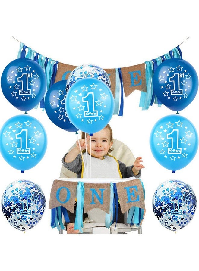 BEISHIDA 1St Boy Happy Birthday Confetti Balloonsfirst Birthday Decorations 12 Inch Large Navy Blue Latex Helium Balloons Perfect For Baby 1St Birthday Party Supplies(Pack Of 15) - Image 4