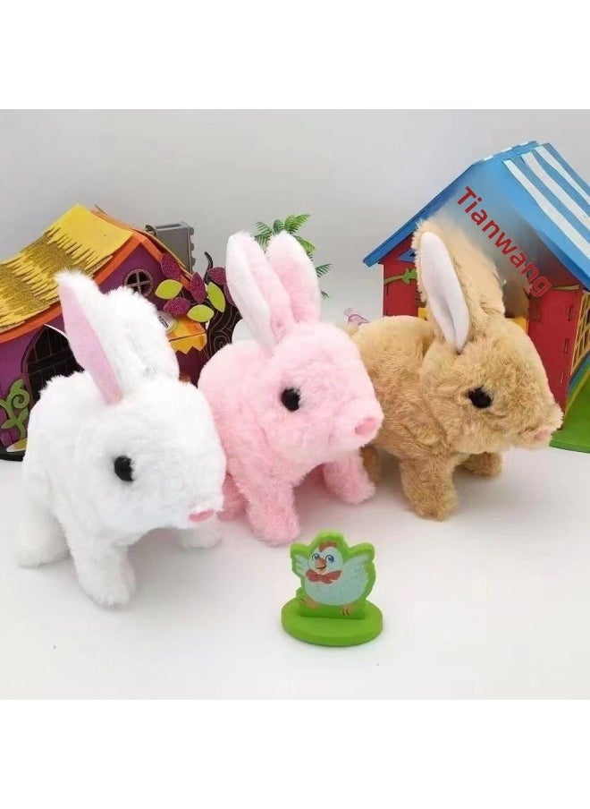 Little Rabbit Stuffed Toy Girl Electric Doll Doll Walking And Calling Little White Rabbit Children's Birthday Gift Style-Color:Electric Plush [little Rabbit] Gray With Battery  - Image 2