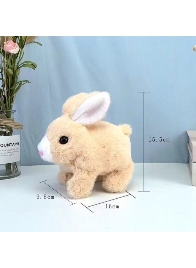 Little Rabbit Stuffed Toy Girl Electric Doll Doll Walking And Calling Little White Rabbit Children's Birthday Gift Style-Color:Electric Plush [little Rabbit] Gray With Battery  - Image 4