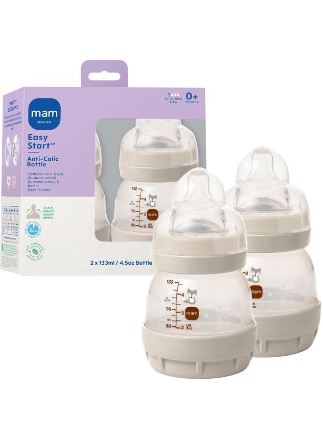 MAM Easy Start Anti-Colic Baby Bottle, Slow Flow, Breastfeeding-Like Silicone Bottle, Reduces Colic, Gas, & Reflux, Easy-to-Clean, BPA-Free, Vented Baby Bottles for Newborns, 0-3 Months - Image 1