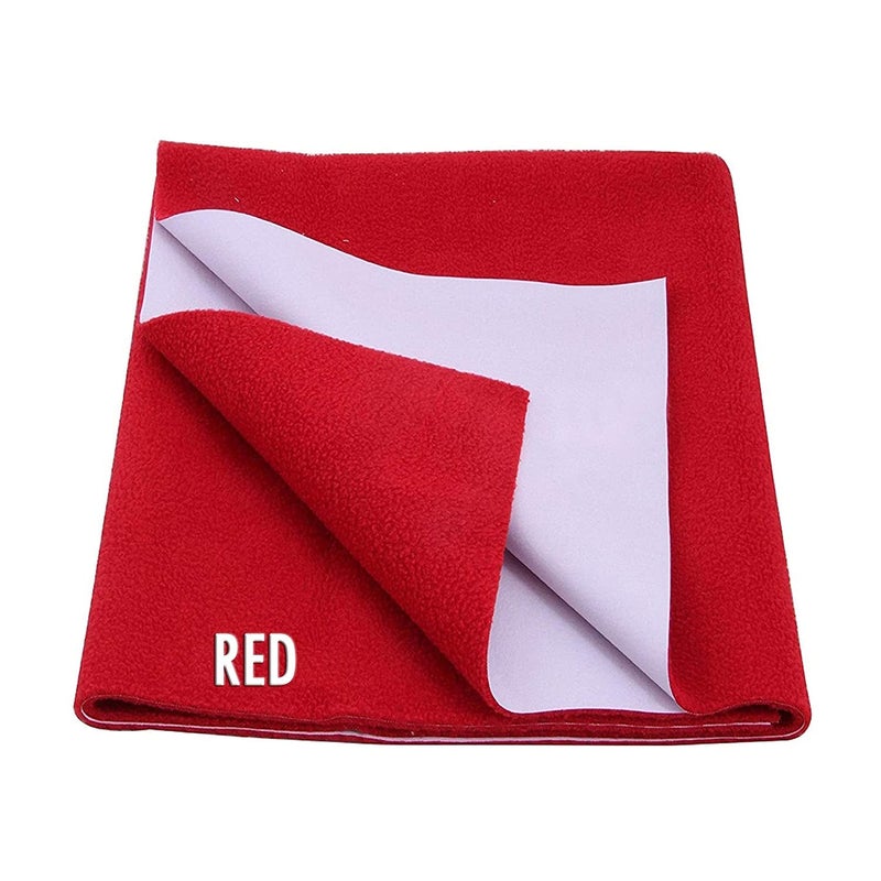 Desithat Waterproof & Washable Instadry Extra Absorbent Baby Dry Sheet & Bed Protector/Crib Sheet - Large 55x39 Inches/140X100 Cms(Red) - Image 1