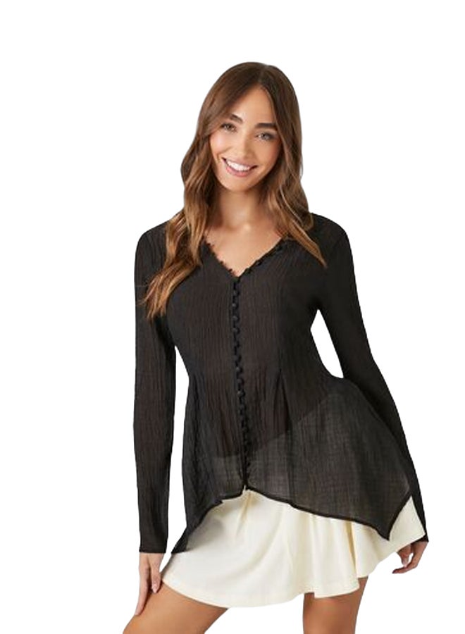 FOREVER 21 Handkerchief Chiffon Top - Image 1