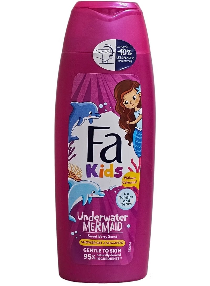 جل استحمام وشامبو حورية البحر للأطفال برائحة التوت الحلو 250 مل