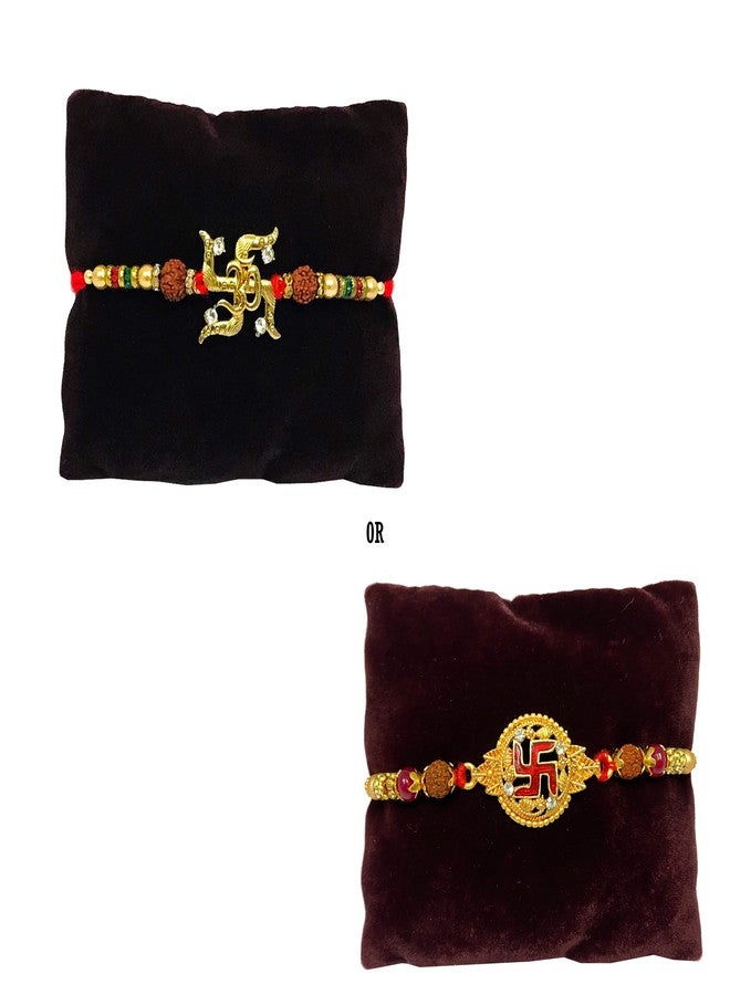 Evisha 2 Pcs Swastik And RudraakshRakhi For Brother | Rakhi Combo 69-86 | rakhi || rakhi set || rakhi for brother || rakhi for brother and bhabhi || rakhi combo || bhaiya bhabhi rakhi || rakhi gifts - Image 5