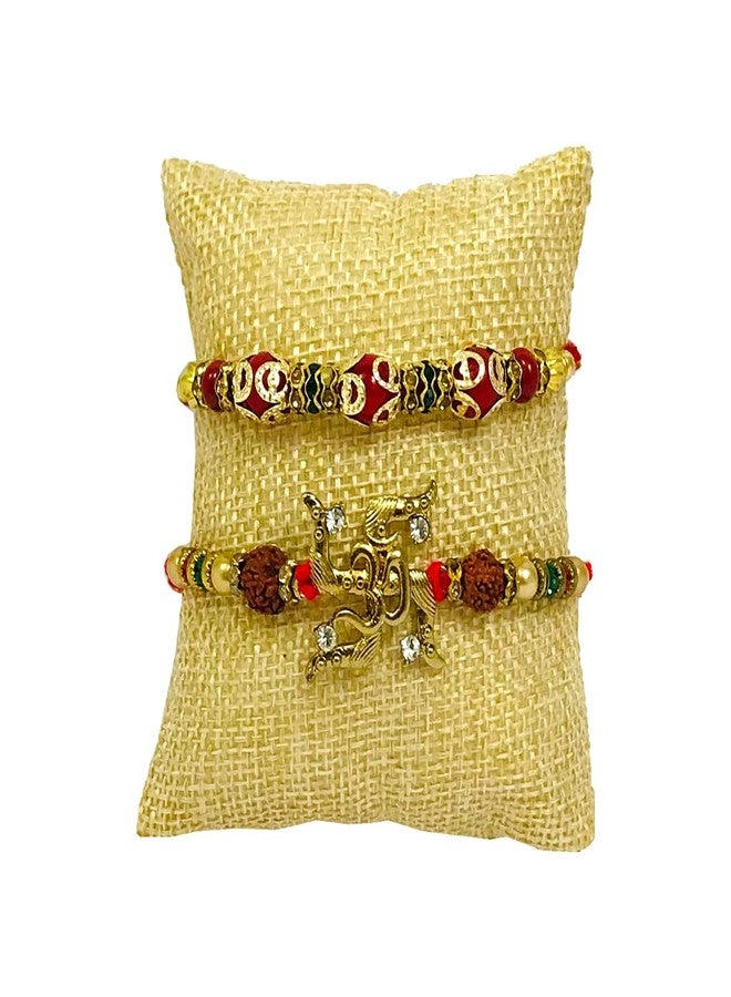 Evisha 2 Pcs Swastik And RudraakshRakhi For Brother | Rakhi Combo 69-86 | rakhi || rakhi set || rakhi for brother || rakhi for brother and bhabhi || rakhi combo || bhaiya bhabhi rakhi || rakhi gifts - Image 3