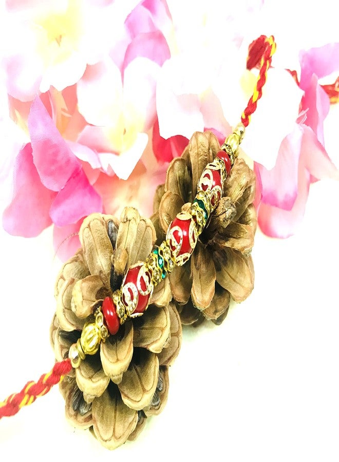 Evisha 2 Pcs Swastik And RudraakshRakhi For Brother | Rakhi Combo 69-86 | rakhi || rakhi set || rakhi for brother || rakhi for brother and bhabhi || rakhi combo || bhaiya bhabhi rakhi || rakhi gifts - Image 4