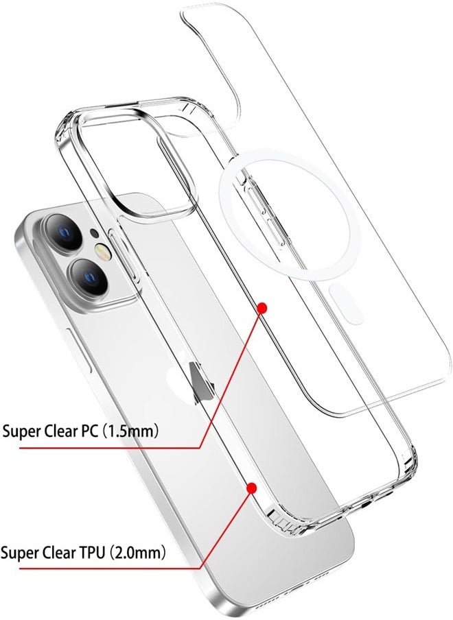 Generic - Magsafe Case for iPhone 11 Magsafe Clear Cover Magnetic Wireless Charging Support, Shockproof Protection, Scratch-Resistant for iPhone 11 - Clear - Image 1