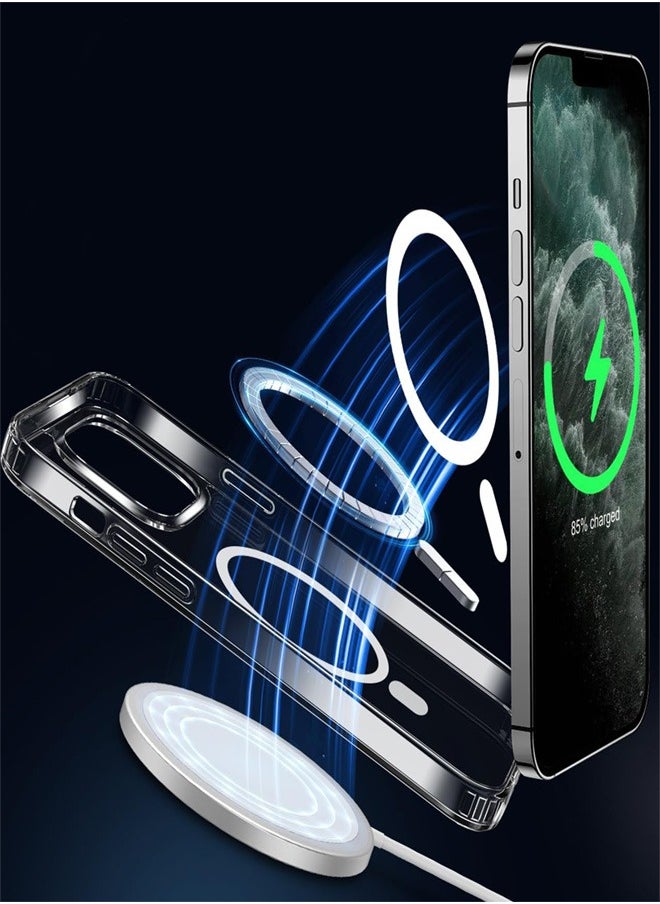 Generic - Magsafe Case for iPhone 11 Magsafe Clear Cover Magnetic Wireless Charging Support, Shockproof Protection, Scratch-Resistant for iPhone 11 - Clear - Image 1