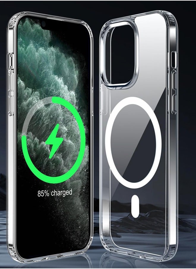 Generic - Magsafe Case for iPhone 11 Magsafe Clear Cover Magnetic Wireless Charging Support, Shockproof Protection, Scratch-Resistant for iPhone 11 - Clear - Image 1