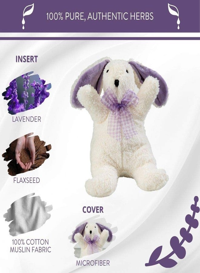 Sonoma Lavender وسائد سونوما المحشوة بالخزامى، قابلة للتسخين في الميكروويف، على شكل أرنب قطيفة، برائحة الخزامى مع غطاء قابل للإزالة والغسل، أرنب الخزامى الأبيض الصغير - Image 4