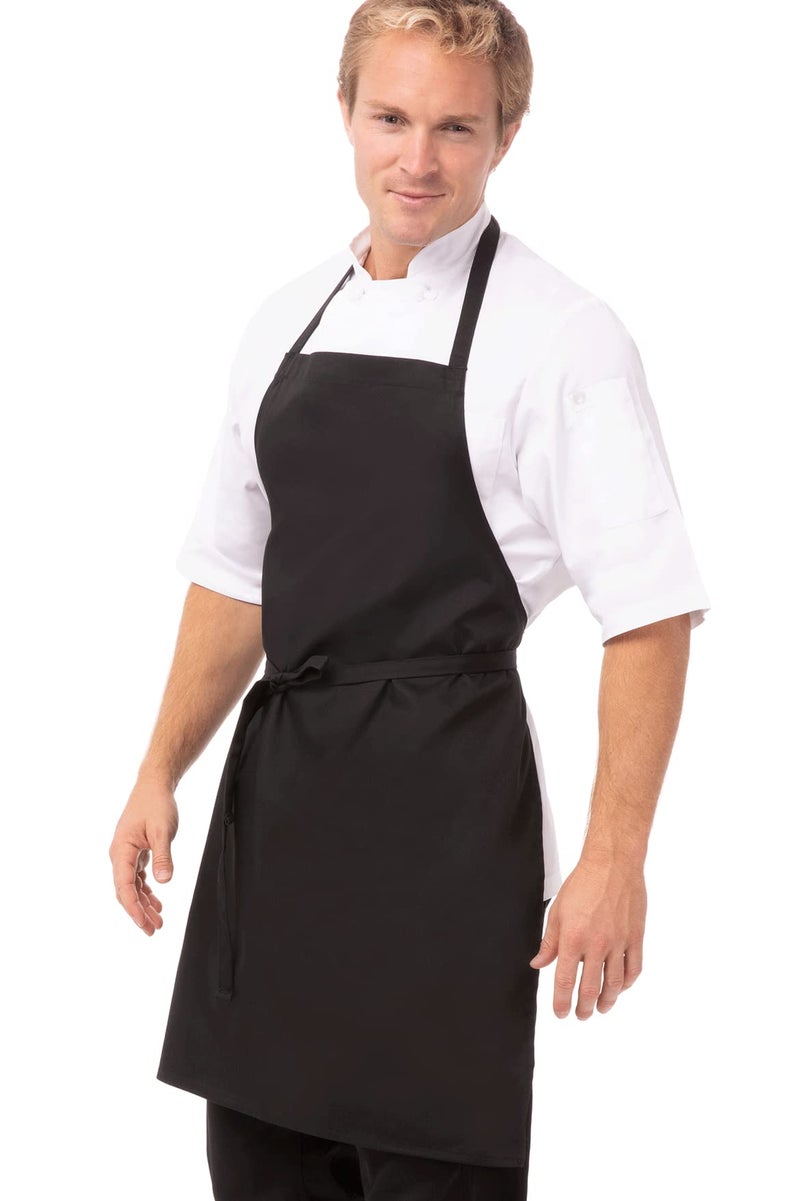 Chef Works Unisex Bib Apron, Black, One Size - Image 1