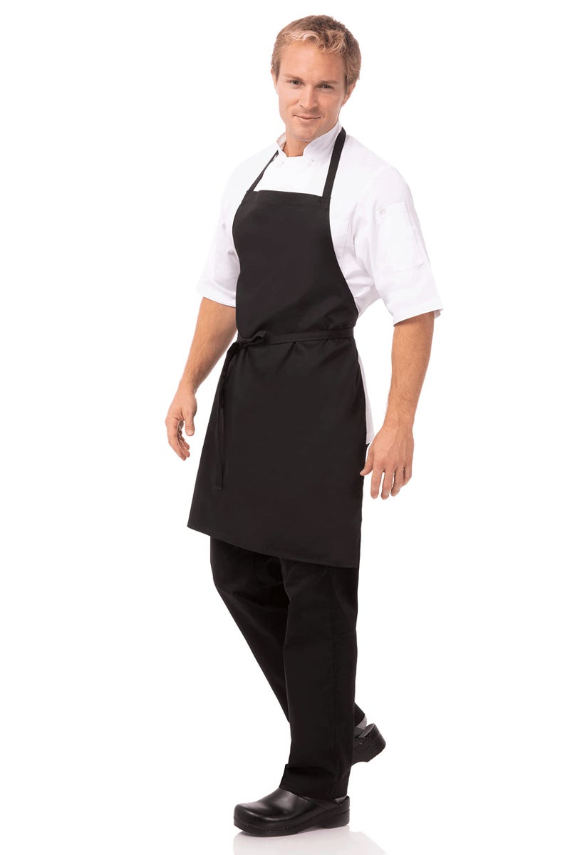 Chef Works Unisex Bib Apron, Black, One Size - Image 2