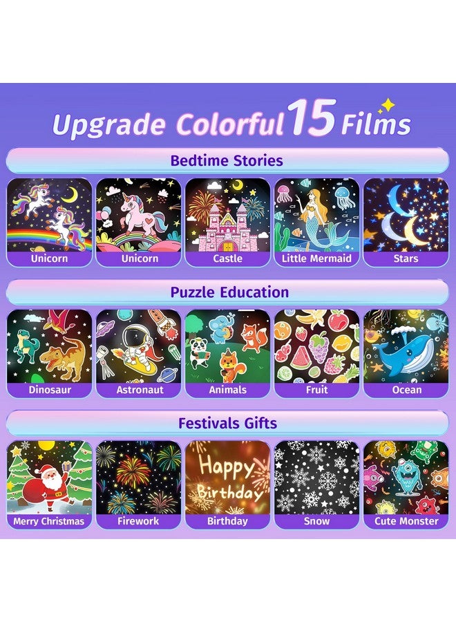 One Fire Onefire Kids Night Light Projector For Kids Room+15 Films&Bluetooth Music Kids Projector Night Light For Kids, Remote Dimmable Baby Night Light, Rechargeable Timer Nightlight For Kids Room Decor Gifts - Image 2