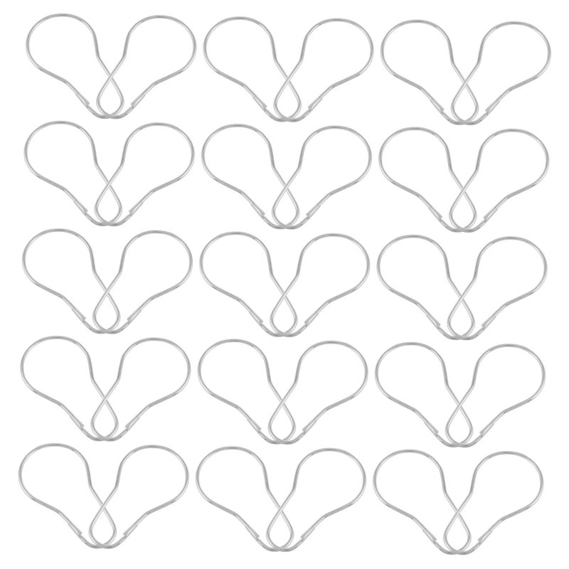 100 Pcs Stainless Steel Shower Curtain Hooks Metal Silver Finish Bathroom RV Drapery Use Glide Rollers Easy Installation - Image 2