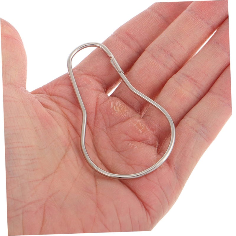 100 Pcs Stainless Steel Shower Curtain Hooks Metal Silver Finish Bathroom RV Drapery Use Glide Rollers Easy Installation - Image 5