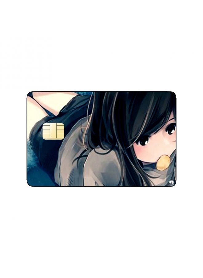 RKN PRINTED BANK CARD STICKER Cute Anime Girl Drawing - Image 1