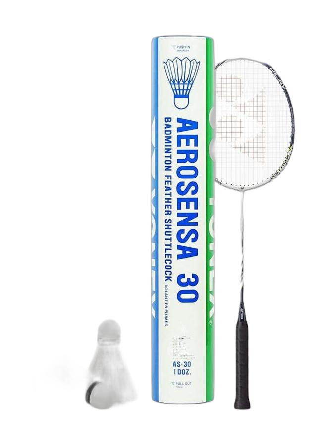 Yonex Astrox 99 Play White Tiger 4U G5 + Aerosensa 30 Feather Shuttle Cock, Number 3 Pack - Image 1