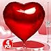 kortes Red Heart Balloons 4Pcs 32inch Foil Heart Balloon Valentine Day Balloons Room Decorations Kit Party Props Decor Love Balloons Red Valentines Day Heart Balloons - Image 4
