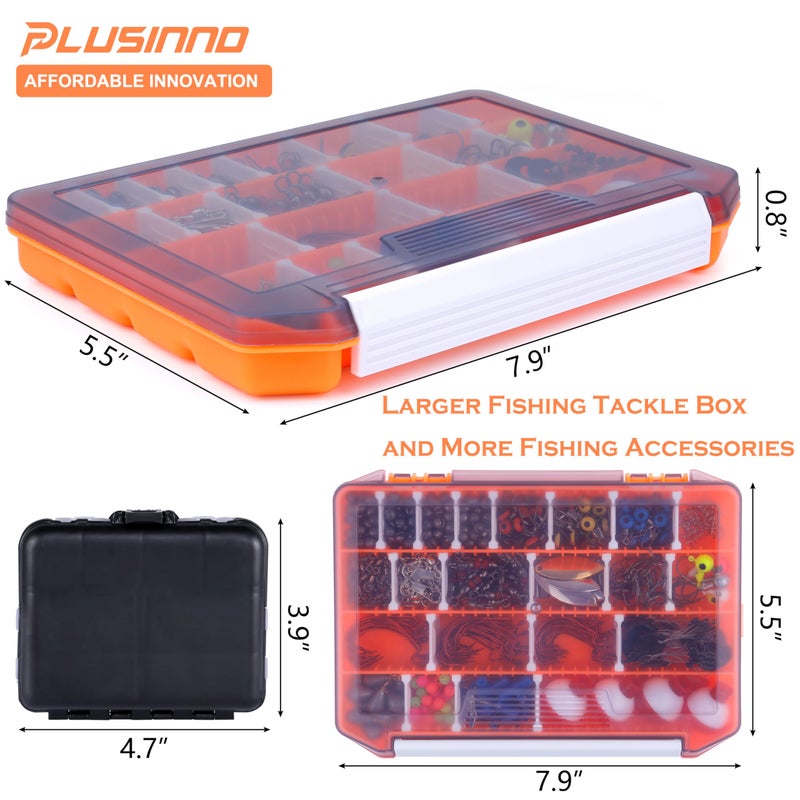 PLUSINNO Fishing Accessories Kit, 263pcs Fishing Tackle Kit with Tackle Box Including Weights Sinkers, Jig Hooks, Beads, Swivel Snap, Bobbers Float, Saltwater Freshwater Fishing Gear - Image 2
