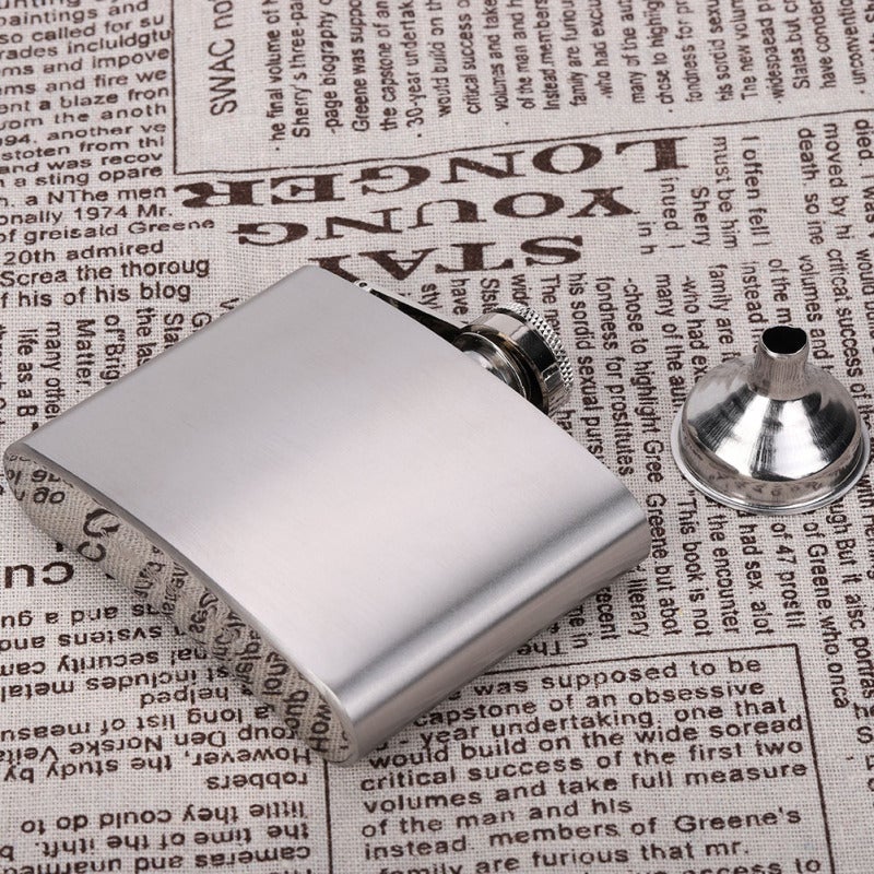 Stainless Steel Hip Flask: 18/8 Food Grade Rust-Proof Durable Pocket Size - Leak-Proof Seal With Funnel Portable Travel Flask for Outdoor Camping, Picnic, Fishing - Image 2