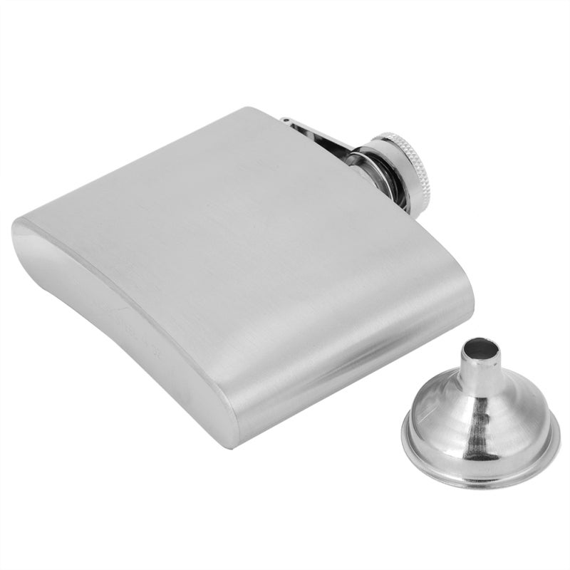 Stainless Steel Hip Flask: 18/8 Food Grade Rust-Proof Durable Pocket Size - Leak-Proof Seal With Funnel Portable Travel Flask for Outdoor Camping, Picnic, Fishing - Image 1