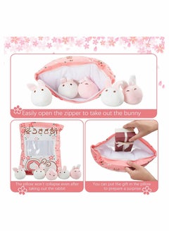 SYOSI Cute Plush Pillow Kawaii Room Decor Throw Pillow Removable Stuffed Animal Toys Fluffy Cherry Blossom Bunnies Creative Gifts for Teens Girls Kids  - Image 4
