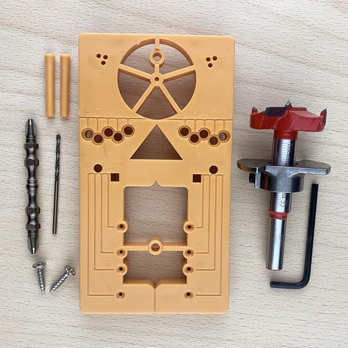 Hetkrishi Multifunctional Hinge Punch Hole Locator Punching Formwork Installation 35MM Cupboard Hinges Auxiliary d Woodworking Tool for Door Cabinet 95105 Degree - Image 5