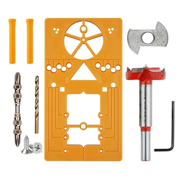 Hetkrishi Multifunctional Hinge Punch Hole Locator Punching Formwork Installation 35MM Cupboard Hinges Auxiliary d Woodworking Tool for Door Cabinet 95105 Degree - Image 1