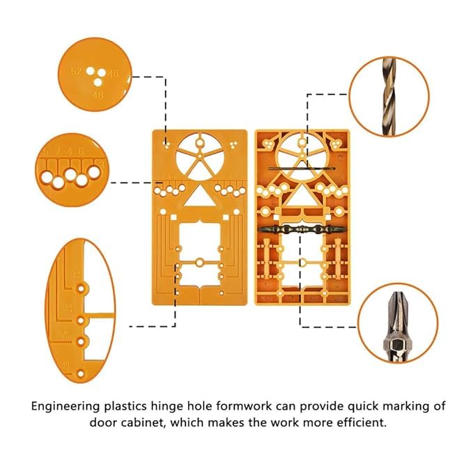 Hetkrishi Multifunctional Hinge Punch Hole Locator Punching Formwork Installation 35MM Cupboard Hinges Auxiliary d Woodworking Tool for Door Cabinet 95105 Degree - Image 3