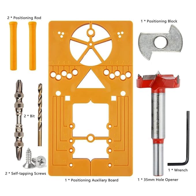 Hetkrishi Multifunctional Hinge Punch Hole Locator Punching Formwork Installation 35MM Cupboard Hinges Auxiliary d Woodworking Tool for Door Cabinet 95105 Degree - Image 4