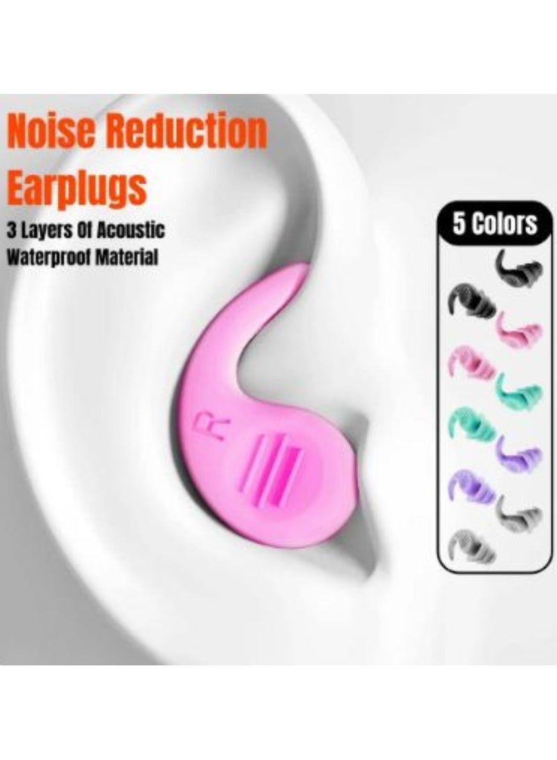 AROAQ Ear Plugs for Sleeping Sound Insulation Ear Protection Anti-Noise Plugs for Travel Silicone Noise Reduction (Pack Of 5 )  - Image 1