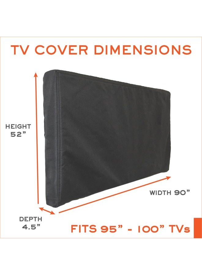 Bozzcovers Outdoor TV Cover 95-100 inch - WITH ZIPPER, Weatherproof, Waterproof 360 degrees protection, Soft Non Scratch Interior - Black - Image 2