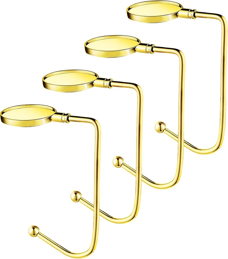 Nackiy Christmas Stocking Holders for Mantle, Non-Slip Safety Fireplace Mantel Stocking Hooks with Separate Adhesive Strips, Silicone Pad Grip Hanger for Xmas Party Decoration (Gold, 4) - Image 1