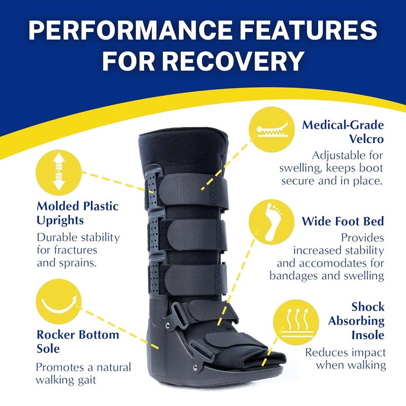 Brace Direct CAM Walker Boot - Tall Orthopedic Walking Boot for Fracture, Sprained Ankle, and Injury Recovery (Medium - US Shoe Size Men 7.5-10.5 / Women 8.5-11.5) - Image 5