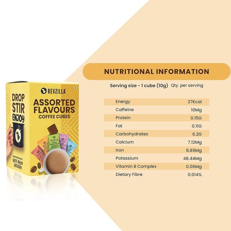 Bevzilla 200 Gram Instant Iced Coffee Powder|Cold Coffee+10 Instant Coffee Cubes with Date Palm Jaggery, 5 Flavours, 100% Arabica, No Sugar, No Preservatives Best for Espresso, Latte & Cappuccino - Image 5