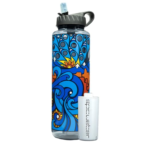 Epic Water Filters Nalgene OG Water Bottle with Filter, USA Made, BPA Free, Removes 99.99% Tap Water Contaminants, Forever Chemicals, American Rivers Art, 48 oz - Image 1