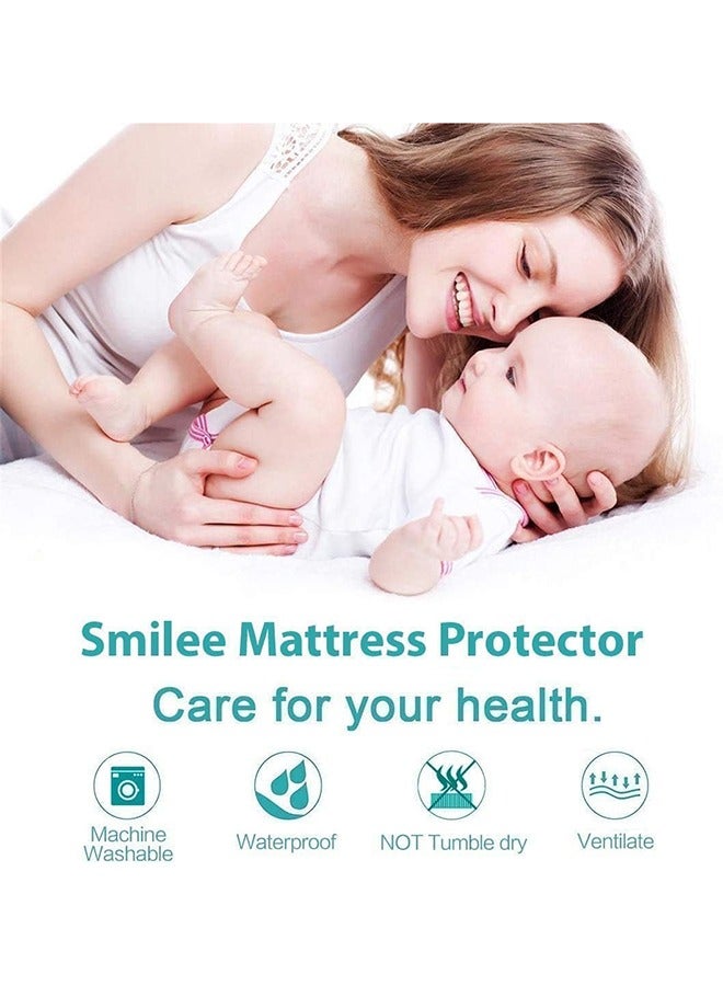 Waterproof Fitted Mattress Protector with Deep Pocket Featuring Absorbent Cotton Terry Surface, 200x200x30cm, 180x20x30cm, 160x200x30cm, 150x200x30cm, 120x200x30cm, 100x200x30cm