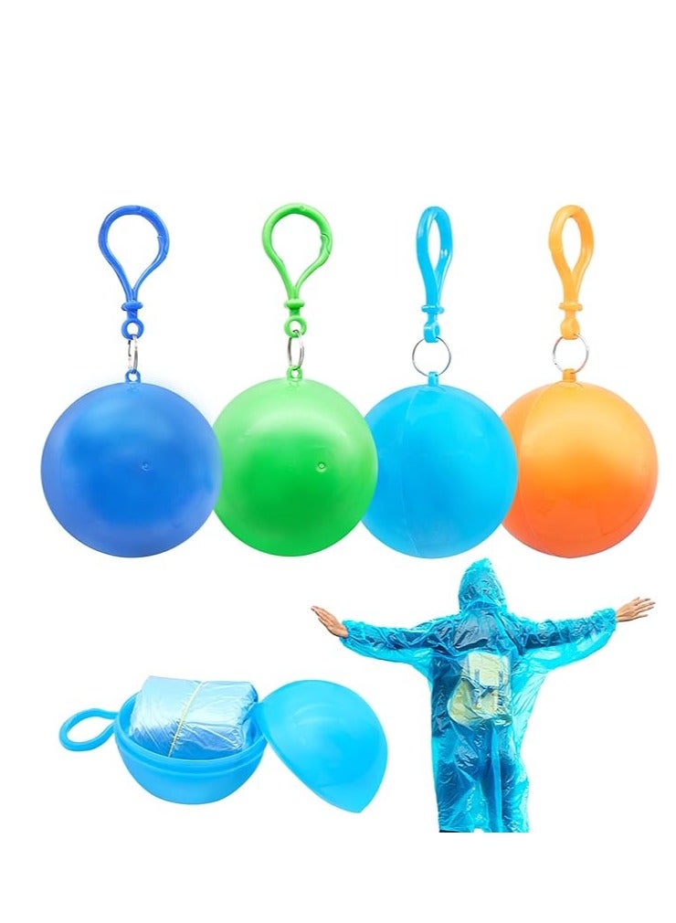 4 معاطف مطر محمولة بكرة للأطفال والرحلات والتخييم (ألوان متنوعة) - Image 1