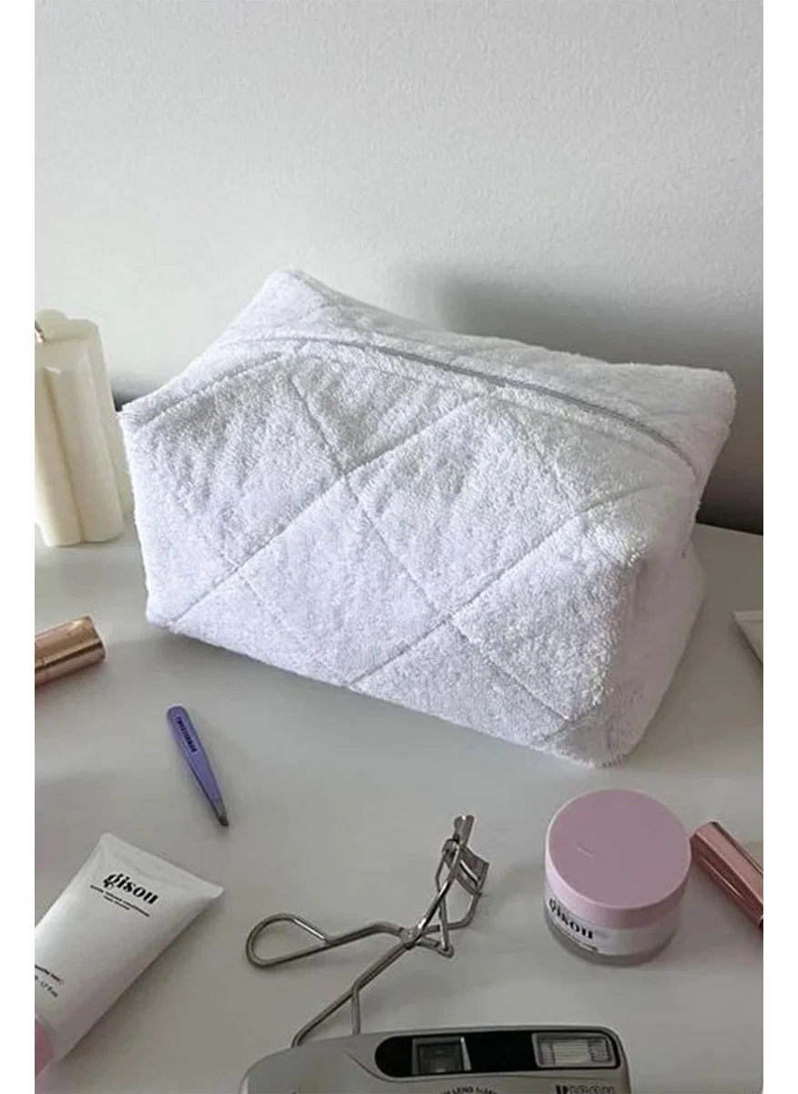 Bahels White Towel Super Size Makeup Bag