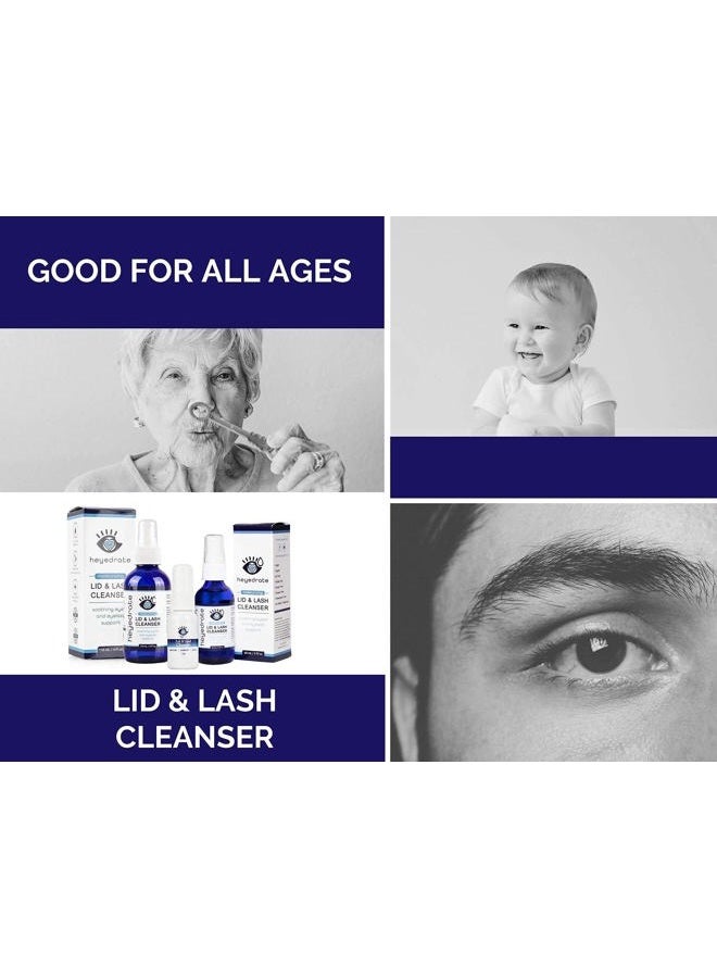 rolencos Heyedrate Lid & Lash Cleanser for Stye, Blepharitis, Dry Eyes, Meibomian Gland Dysfunction, Rosacea, and Eye Irritation Relief | Hypochlorous Acid Eyelid Cleanser Spray - Image 3
