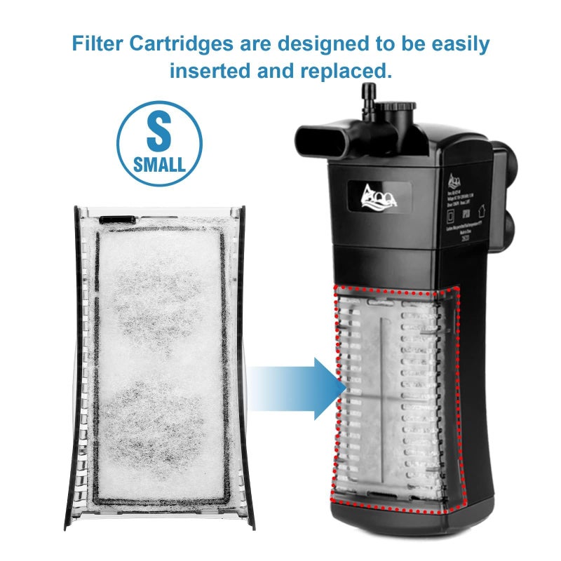 AQQA 8 Pack Aquarium Filter Cartridge Replacement Fish Tank Filter Cartridge for Aquarium Internal Filter (Small) - Image 5