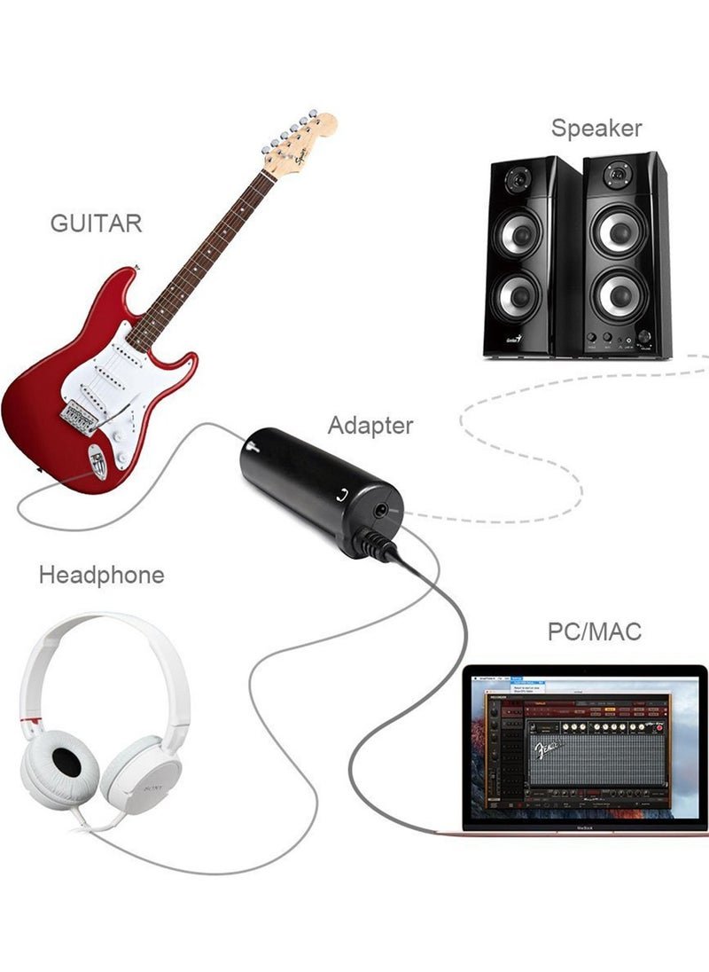 Guitar Effector Guitar Link Cable Adapter AMP Audio Converter Effects Tuner Guitar Interface Adapter(1/4" jack) for iOS device iPhone/iPad/iPod
