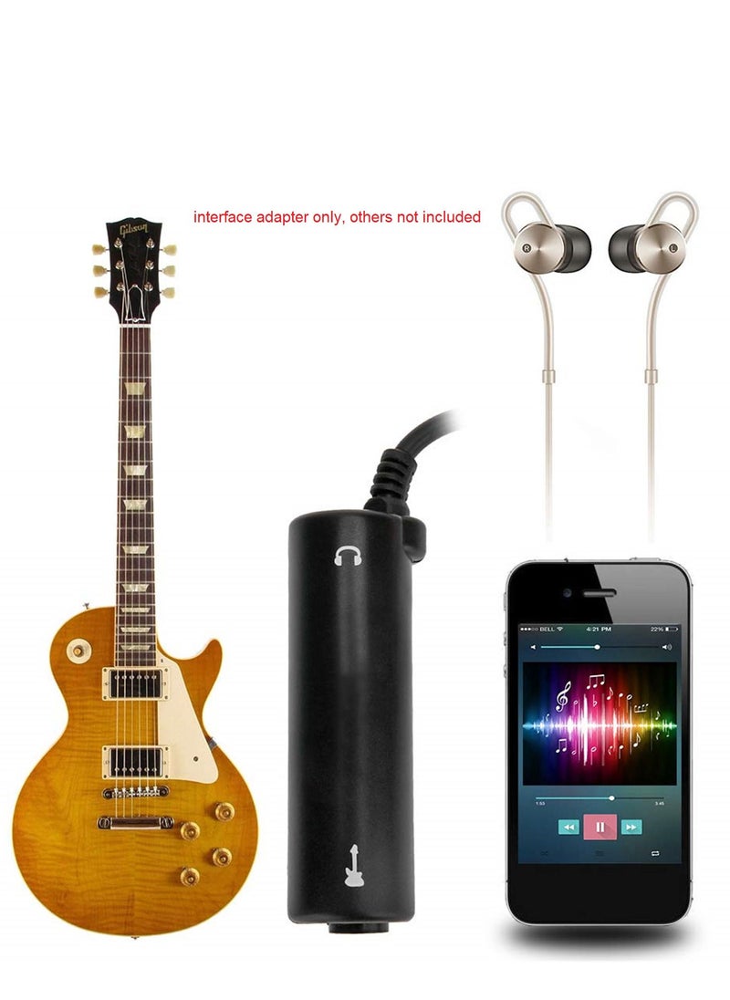 Guitar Effector Guitar Link Cable Adapter AMP Audio Converter Effects Tuner Guitar Interface Adapter(1/4" jack) for iOS device iPhone/iPad/iPod