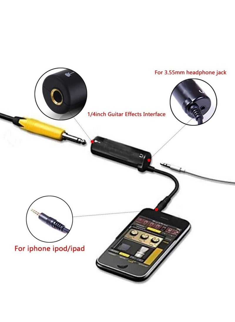 Guitar Effector Guitar Link Cable Adapter AMP Audio Converter Effects Tuner Guitar Interface Adapter(1/4" jack) for iOS device iPhone/iPad/iPod