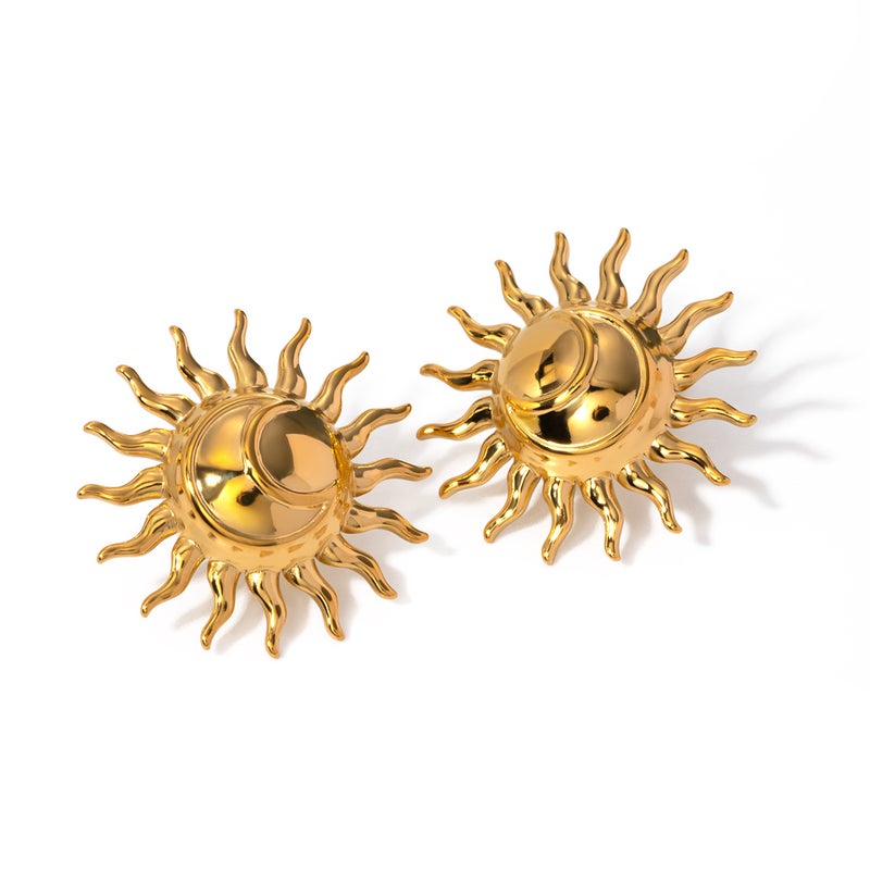 ofeankri INS New 18K Gold Stainless Steel Octagram Clip-On Earrings - Stylish and Unique Gift for Women - Image 5