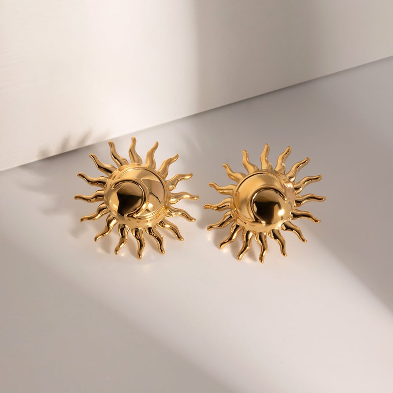 ofeankri INS New 18K Gold Stainless Steel Octagram Clip-On Earrings - Stylish and Unique Gift for Women - Image 2