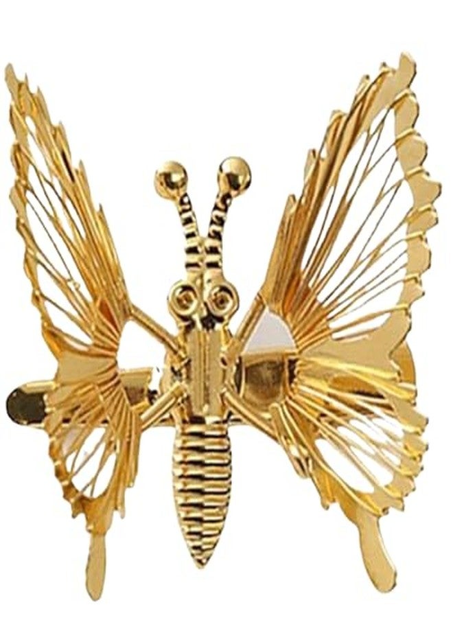 QYNSIK 3Pcs Gold 3D Butterfly Hair Clips for Women & Girls – Metal Moving Wings Barrettes with Hollow Glitter Design, 90s Vintage Butterfly Hair Accessories, Decorative Hair Pins - Image 1